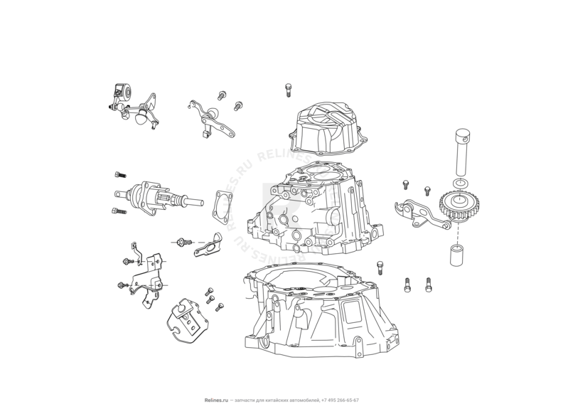 Запчасти Great Wall Hover M4 Поколение I (2012) 1.5л, МКПП — Кронштейны КПП (2) — схема
