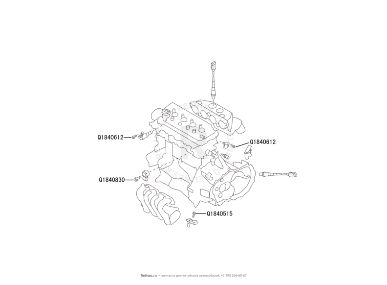 Запчасти Great Wall Hover M4 Поколение I (2012) 1.5л, МКПП — Датчики системы электронного управления двигателем — схема