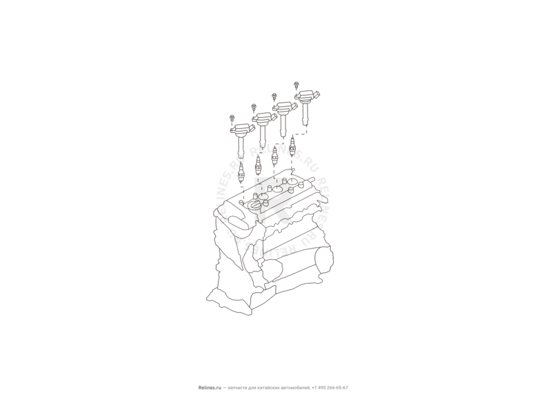 Запчасти Great Wall Hover M2 Поколение I (2010) 4x4, МКПП — Свеча зажигания — схема