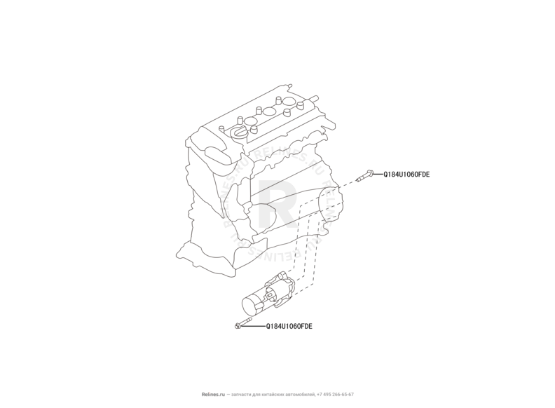 Запчасти Great Wall Hover M2 Поколение I (2010) 4x4, МКПП — Стартер — схема