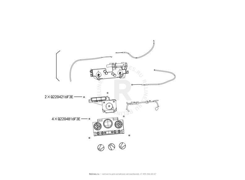 Запчасти Great Wall Hover M2 Поколение I (2010) 4x4, МКПП — Датчик температуры окружающей среды (внутренний) и блок управления кондиционером — схема