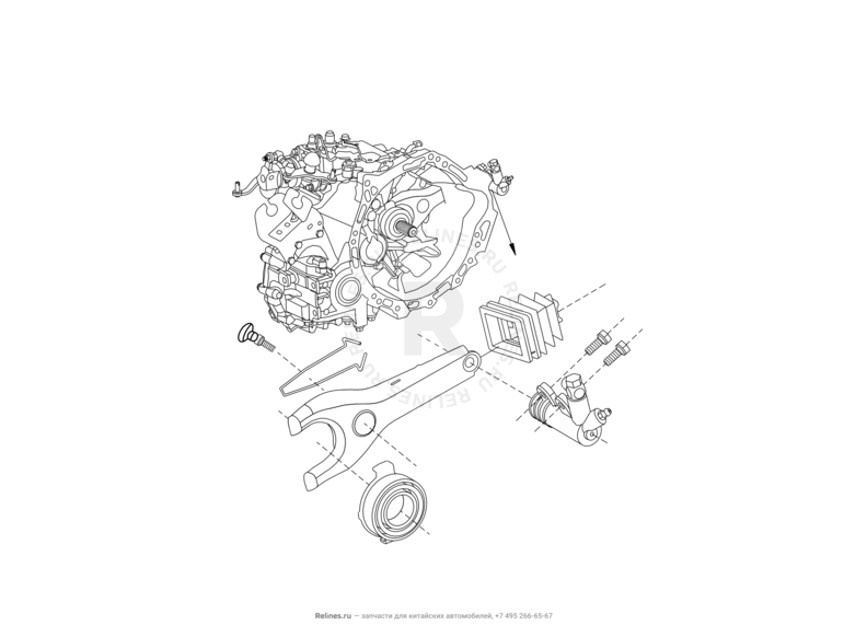 Трансмиссия (коробка переключения передач, КПП) (8) Great Wall Hover M2 — схема