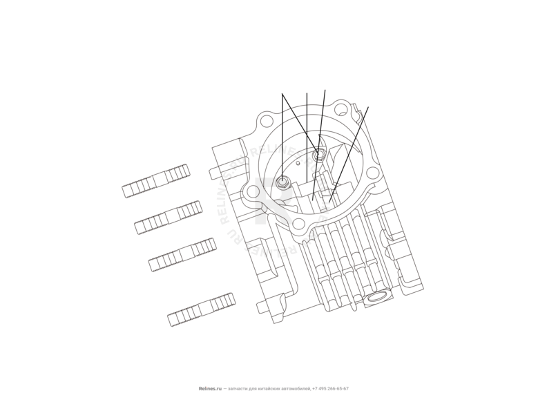 Запчасти Great Wall Hover M2 Поколение I (2010) 4x4, МКПП — Раздаточная коробка (3) — схема