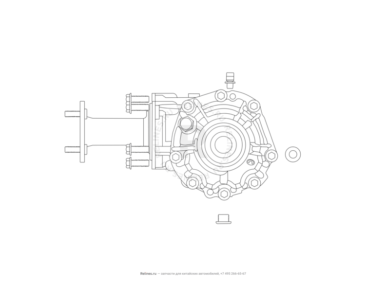 Запчасти Great Wall Hover M2 Поколение I (2010) 4x4, МКПП — Раздаточная коробка (5) — схема