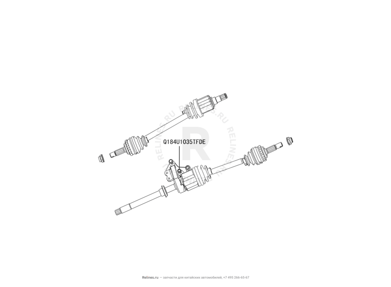 Запчасти Great Wall Hover M2 Поколение I (2010) 4x4, МКПП — Привод переднего моста — схема
