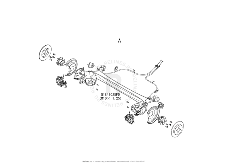 Запчасти Great Wall Hover M2 Поколение I (2010) 4x4, МКПП — Балка задняя — схема