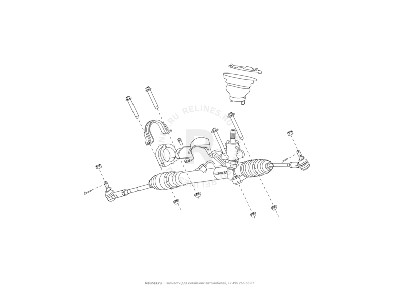 Запчасти Great Wall Hover M2 Поколение I (2010) 4x4, МКПП — Рулевая рейка — схема