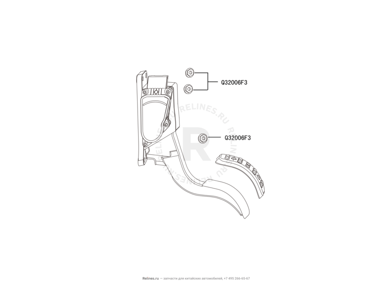 Запчасти Great Wall Hover M2 Поколение I (2010) 4x2, МКПП — Педаль и трос газа — схема