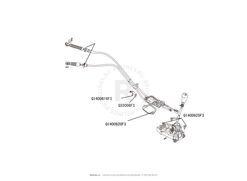 Запчасти Great Wall Hover M2 Поколение I (2010) 4x2, МКПП — Механизм переключения передач — схема
