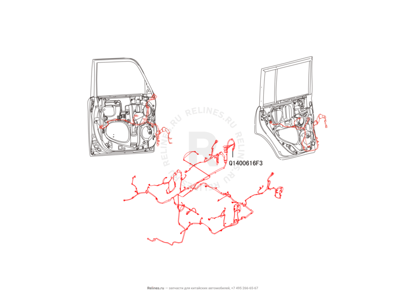 Запчасти Great Wall Hover M2 Поколение I (2010) 4x2, МКПП — Проводка кузова — схема