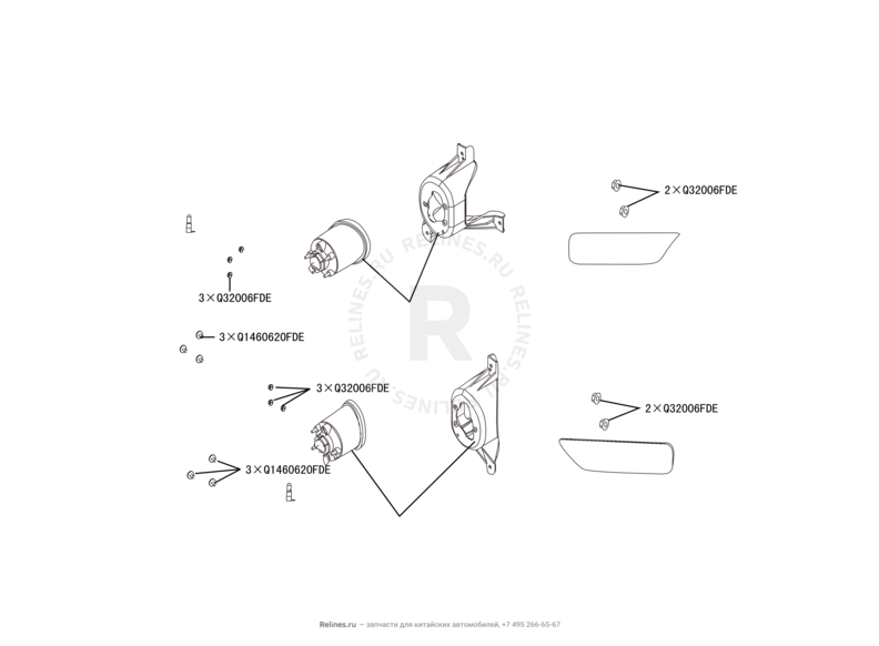 Запчасти Great Wall Hover M2 Поколение I (2010) 4x2, МКПП — Противотуманные фары и фонари — схема