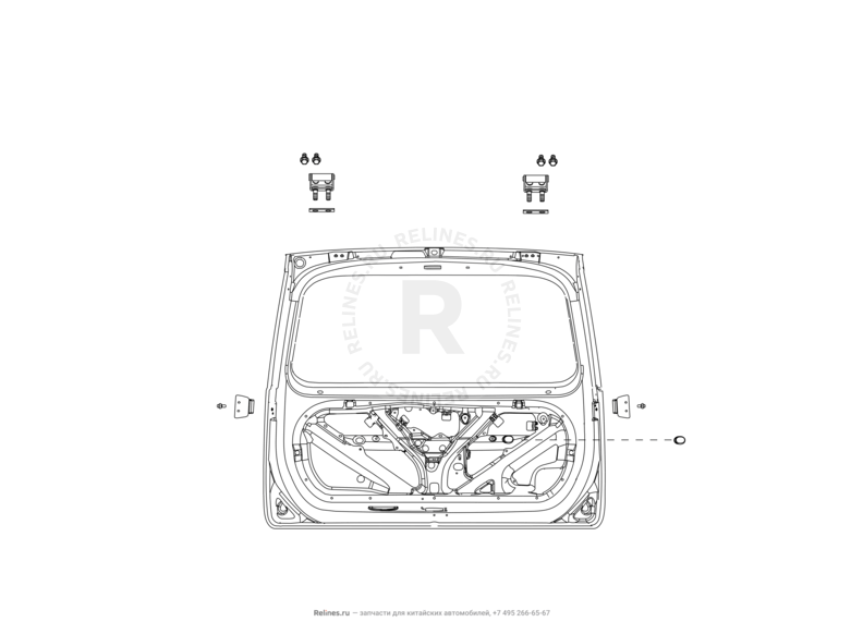 Запчасти Great Wall Hover M2 Поколение I (2010) 4x4, МКПП — Дверь багажника — схема