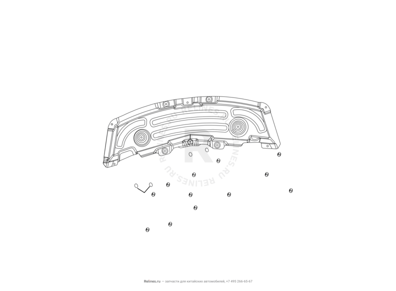 Запчасти Great Wall Hover M2 Поколение I (2010) 4x4, МКПП — Шумоизоляция капота, пленка защитная буфера отбоя капота, накладки фар передние — схема