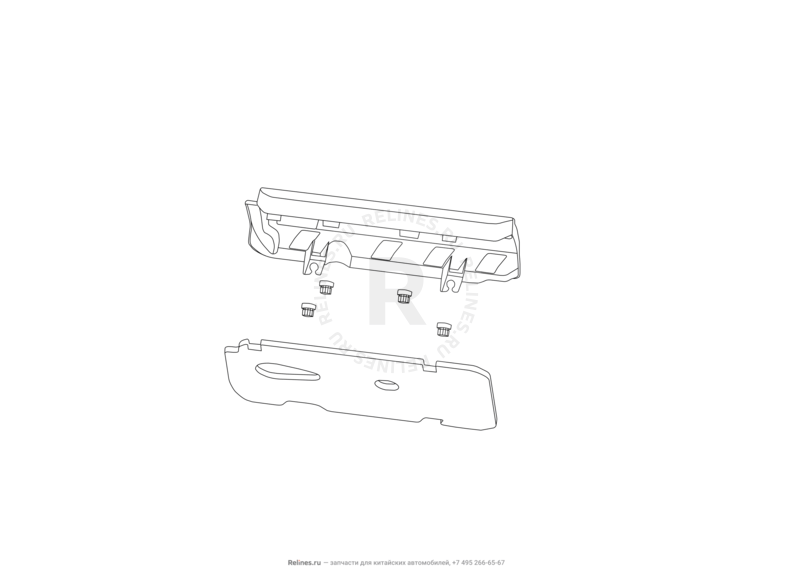Плита верхняя (декоративная крышка) двигателя Great Wall Hover M2 — схема