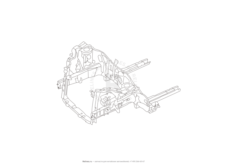 Запчасти Great Wall Hover M2 Поколение I (2010) 4x2, МКПП — Рамка, кронштейны радиатора, замок капота и его составляющие — схема