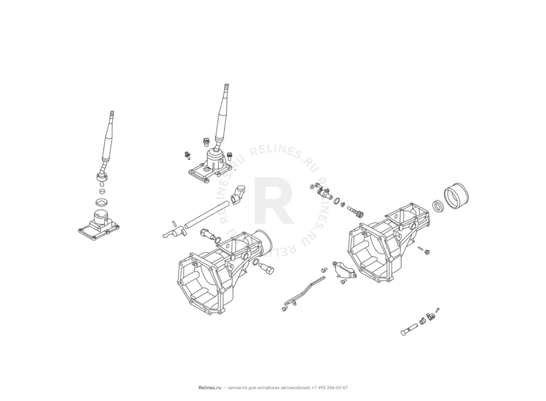 Запчасти Great Wall Hover H2 Поколение I (2005)  — Механизм переключения передач (1) — схема