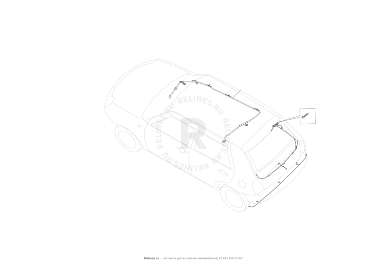 Проводка потолка и багажного отсека (багажника) Lifan Smily — схема