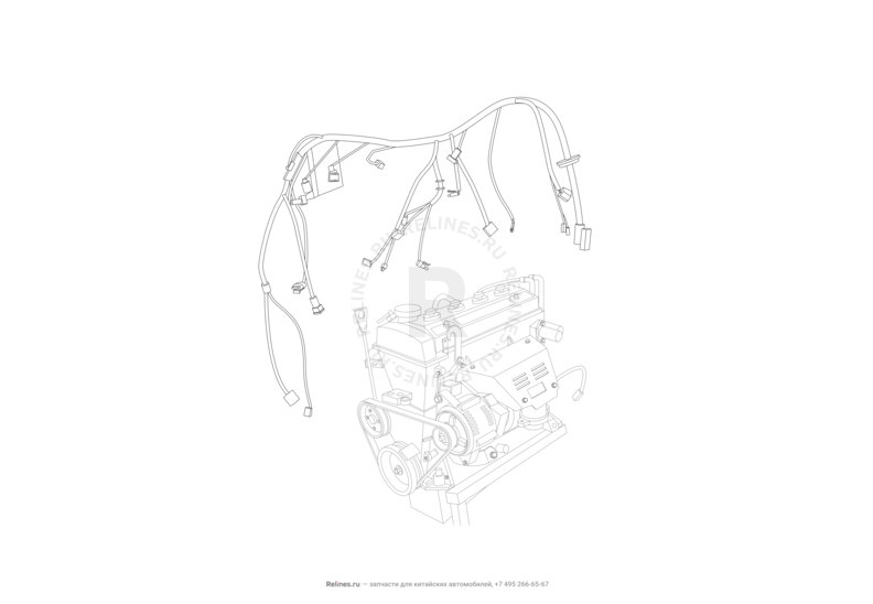 Запчасти Lifan Smily Поколение I (2008)  — Проводка двигателя — схема