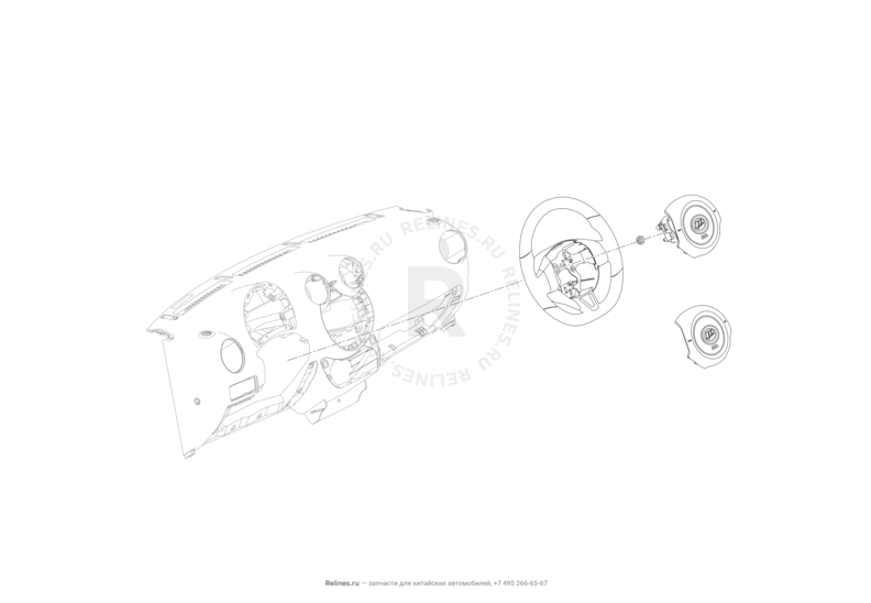 Запчасти Lifan Smily Поколение I — рестайлинг (2013)  — Подушка безопасности водителя (Airbag) — схема