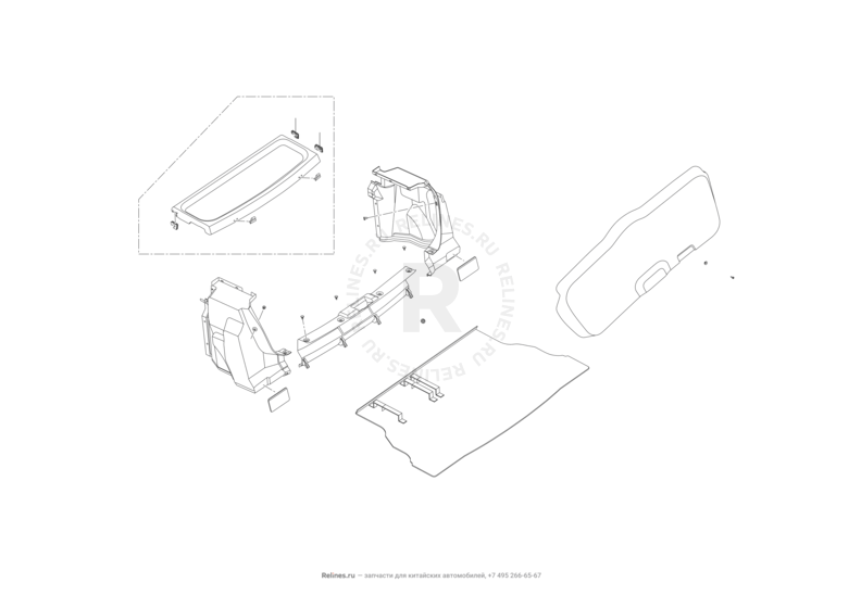 Запчасти Lifan Smily Поколение I — рестайлинг (2013)  — Обшивка багажного отсека (багажника) — схема