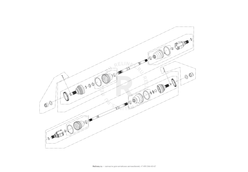 Запчасти Lifan Celliya Поколение I (2013)  — Приводной вал (привод колеса) — схема