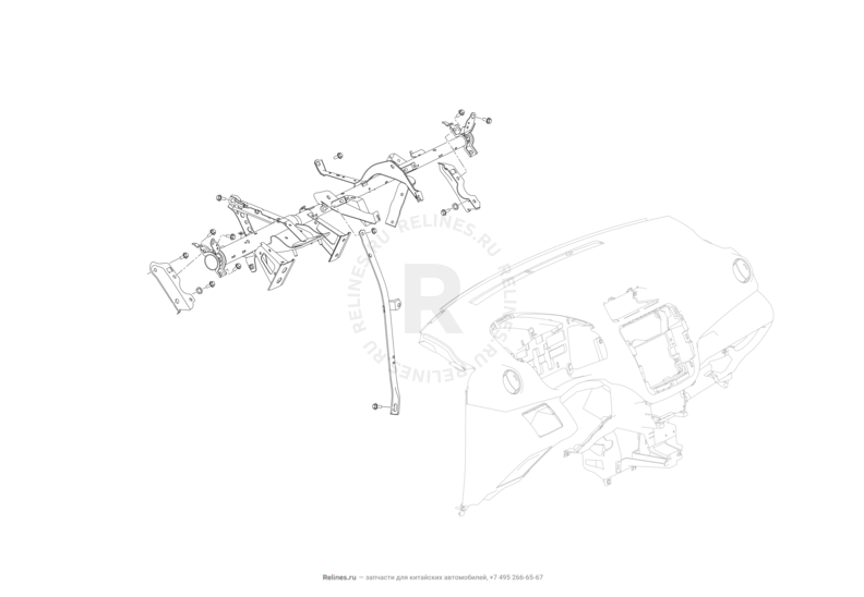 Запчасти Lifan Celliya Поколение I (2013)  — Рама передней панели (торпедо) — схема