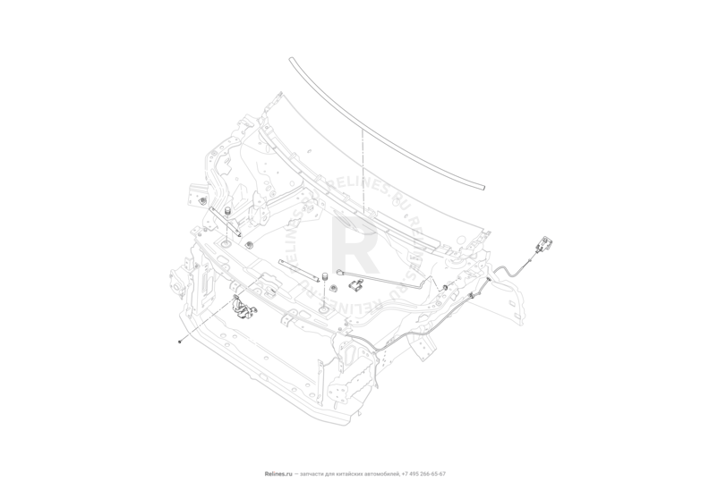 Запчасти Lifan Celliya Поколение I (2013)  — Замок, защиты и комплектующие моторного отсека — схема