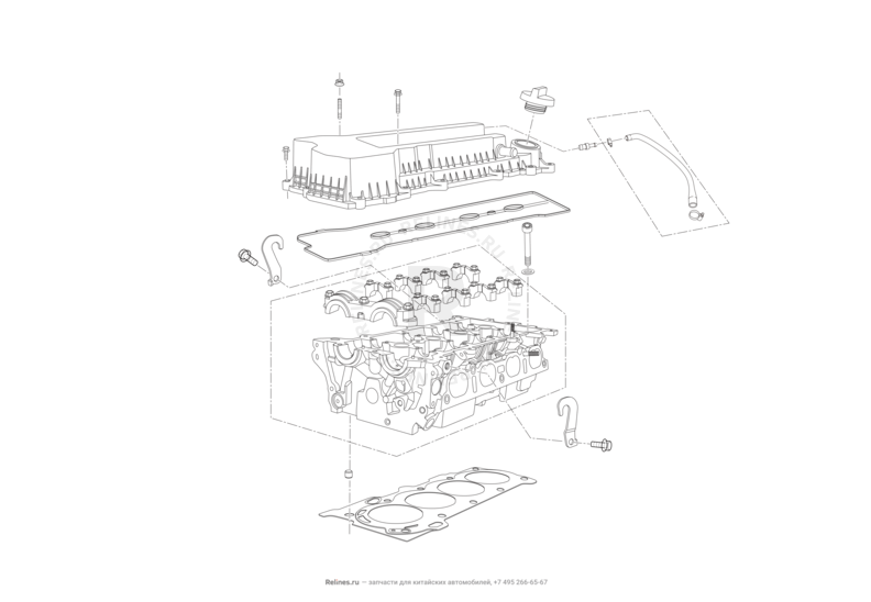 Запчасти Lifan Solano Поколение I (2008)  — Головка блока цилиндров и клапанная крышка — схема