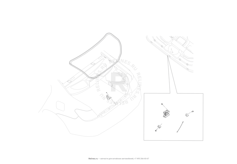 Замок и комплектующие крышки багажника Lifan Solano — схема