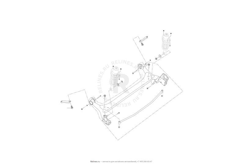 Запчасти Lifan Solano Поколение I — рестайлинг (2014)  — Задняя подвеска — схема