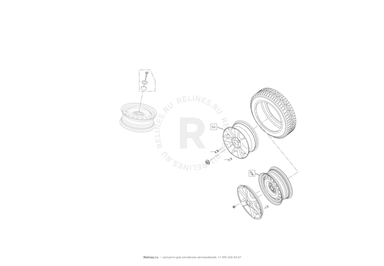 Запчасти Lifan Solano Поколение I — рестайлинг (2014)  — Колеса и шины — схема