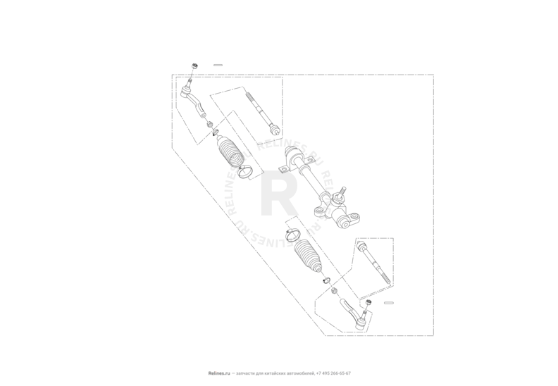 Запчасти Lifan Solano Поколение I — рестайлинг (2014)  — Рулевая рейка — схема