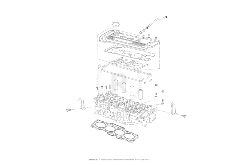 Запчасти Lifan Solano Поколение I — рестайлинг (2014)  — Головка блока цилиндров и клапанная крышка — схема