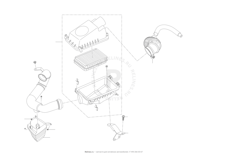 Запчасти Lifan Solano Поколение I — рестайлинг (2014)  — Воздушный фильтр и корпус — схема