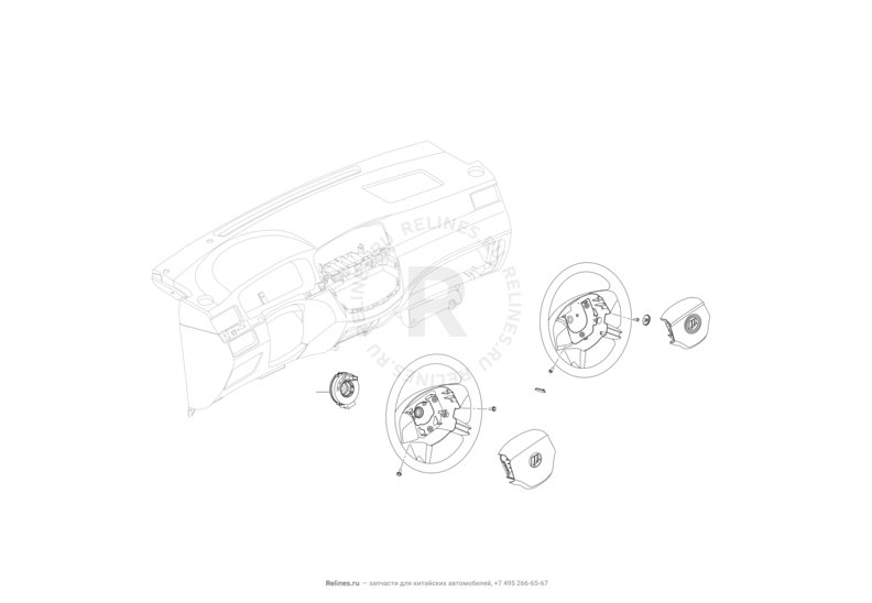 Запчасти Lifan Solano Поколение I — рестайлинг (2014)  — Подушка безопасности водителя (Airbag) — схема