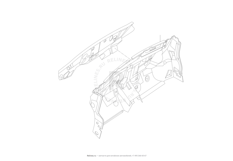 Перегородка (панель) моторного отсека Lifan Solano — схема