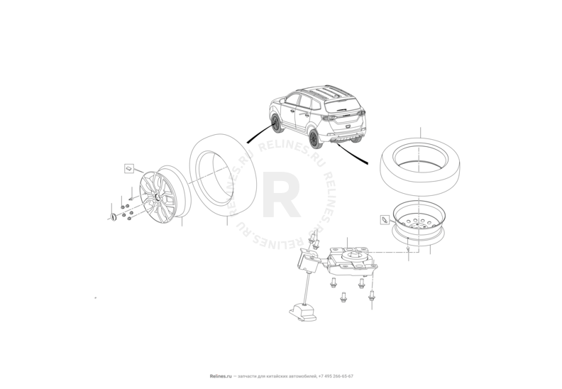 Запчасти Lifan Myway Поколение I (2016)  — Колеса и шины — схема