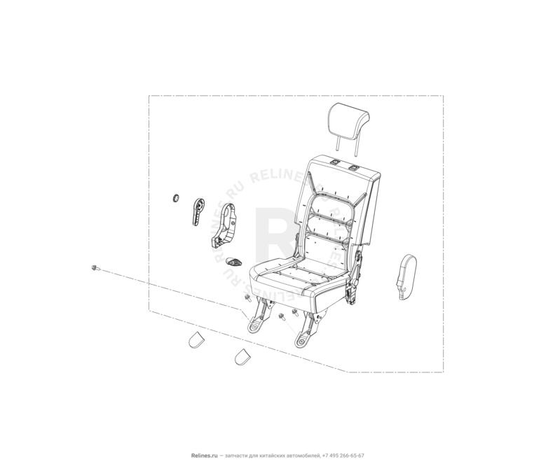 Запчасти Lifan Myway Поколение I (2016)  — Средний ряд сидений (1) — схема