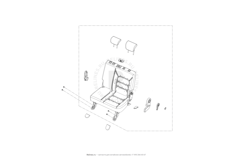 Запчасти Lifan Myway Поколение I (2016)  — Средний ряд сидений (2) — схема