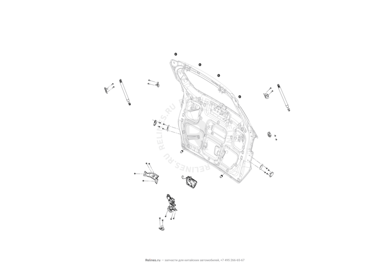 Замок и комплектующие крышки багажника Lifan Myway — схема