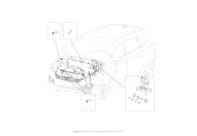Запчасти Lifan Myway Поколение I (2016)  — Проводка моторного отсека (1.8L) — схема