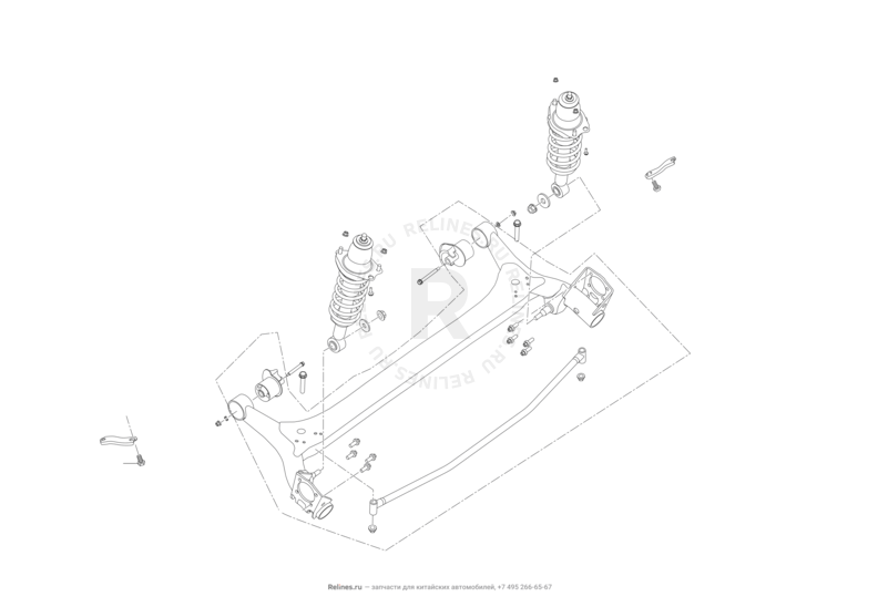 Запчасти Lifan Solano Поколение II (2016)  — Задняя подвеска — схема