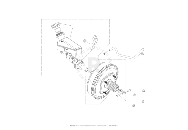 Запчасти Lifan Solano Поколение II (2016)  — Гидравлическая часть тормозной системы — схема