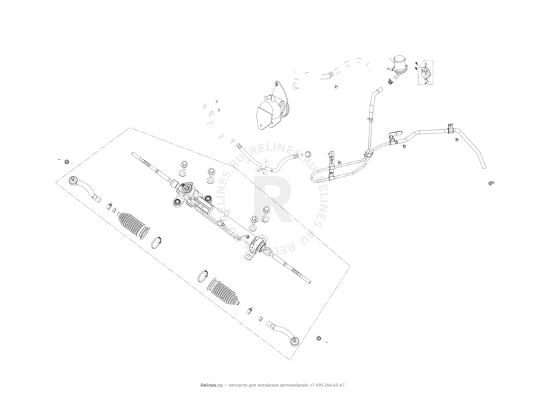 Запчасти Lifan Solano Поколение II (2016)  — Рулевая рейка — схема