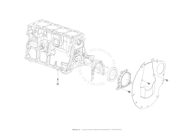 Запчасти Lifan Solano Поколение II (2016)  — Блок цилиндров (1.5L) — схема