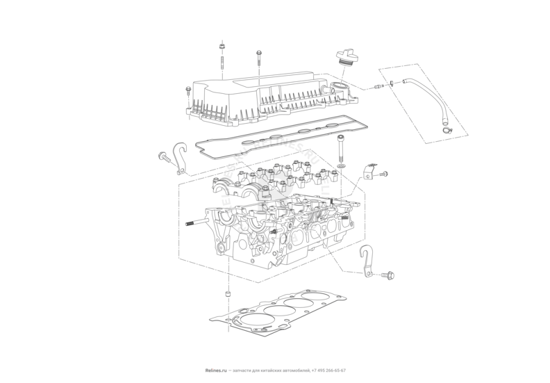 Запчасти Lifan Solano Поколение II (2016)  — Головка блока цилиндров и клапанная крышка — схема