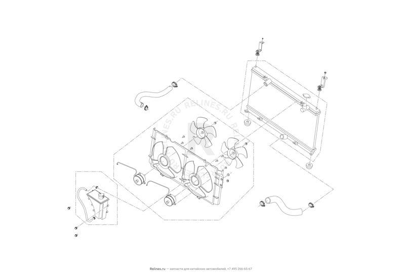 Запчасти Lifan Solano Поколение II (2016)  — Радиатор охлаждения — схема