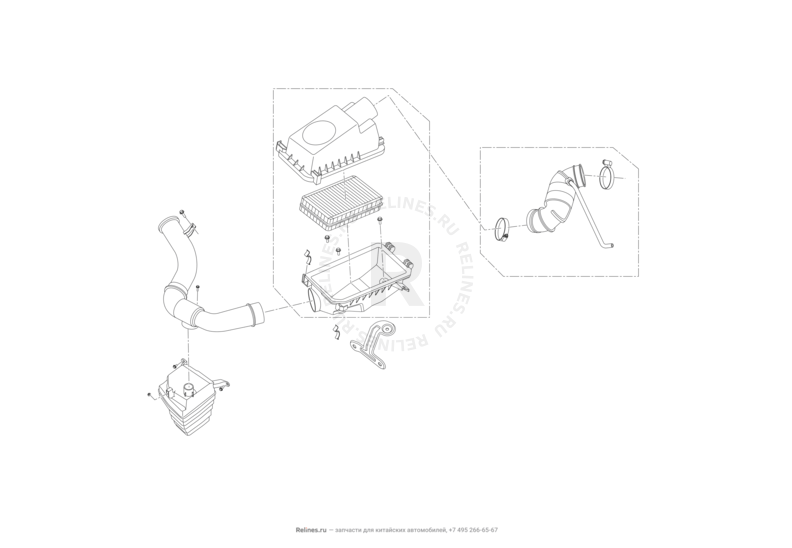 Запчасти Lifan Solano Поколение II (2016)  — Воздушный фильтр и корпус (1.8L) — схема