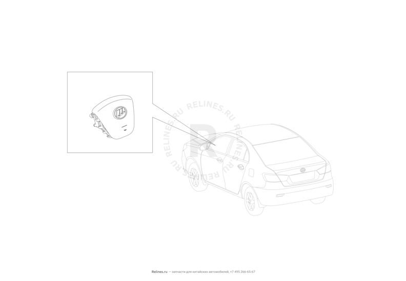 Подушка безопасности водителя (Airbag) Lifan Solano — схема
