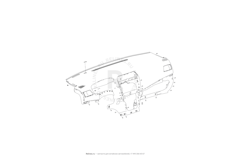 Запчасти Lifan Solano Поколение II (2016)  — Передняя панель (торпедо) — схема
